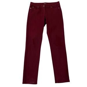 J. McLaughlin Maroon Red Sparkle Ankle Pants Womens 4